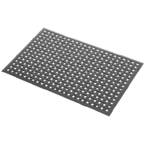 Wide view of anti slip matting installed across factory floor to improve grip and workplace safety