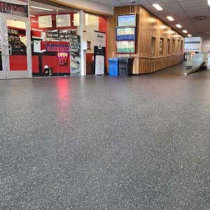 Close-up of non-slip commercial rubber flooring tiles