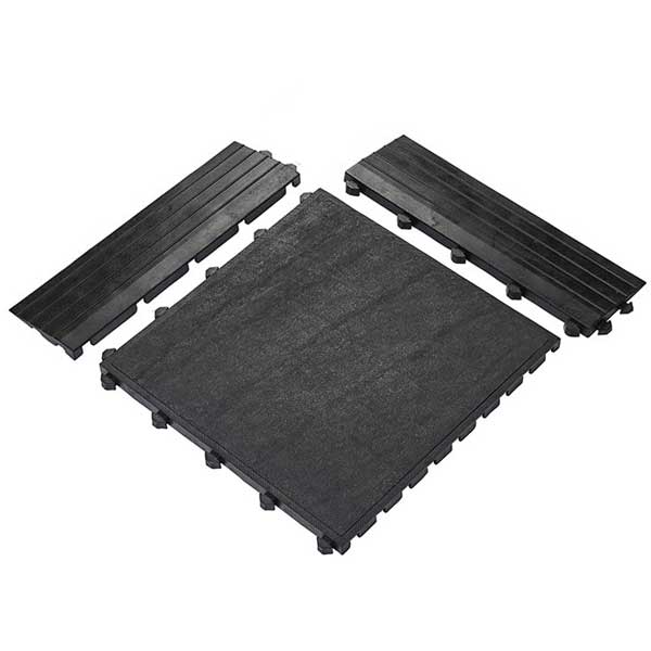 Interlocking Anti-Fatigue Durable Rubber Tile with Accessories