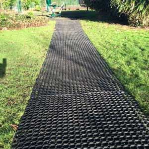 Heavy-duty rubber grass mats for UK outdoor ground protection and safety