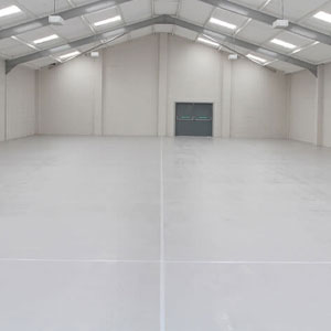 Warehouse flooring with epoxy resin finish in UK distribution centre